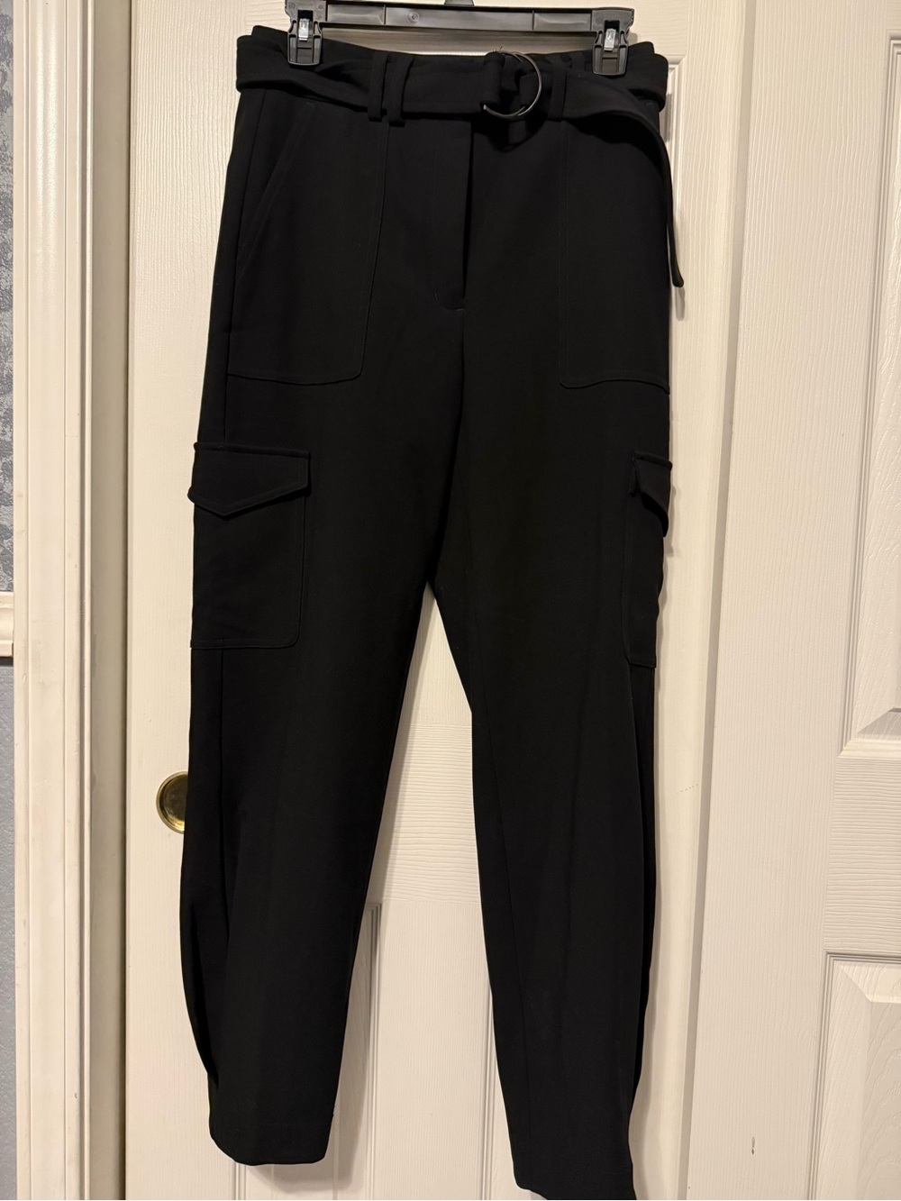 Express Black Cargo Joggers with D-Ring Belt